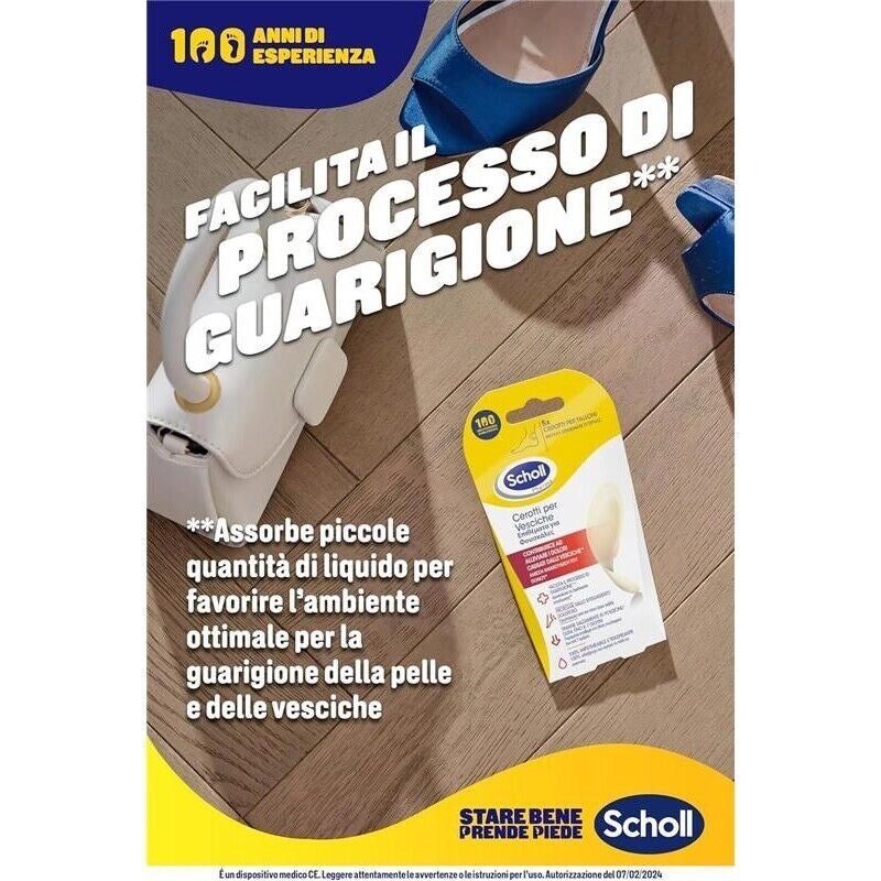 SCHOLL CEROTTI PER LE VESCICHE DEI PIEDI AD ALTO POTERE ADESIVO RESISTENTI ALL'ACQUA E A LUNGA TENUTA DA 5 CEROTTI