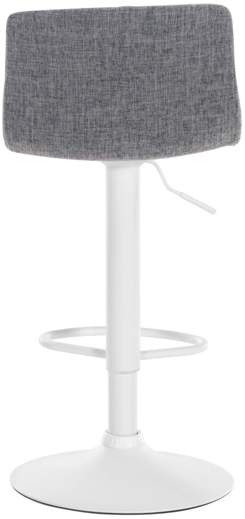 Sgabello HOVER in tessuto grigio chiaro,Metallo bianco opaco