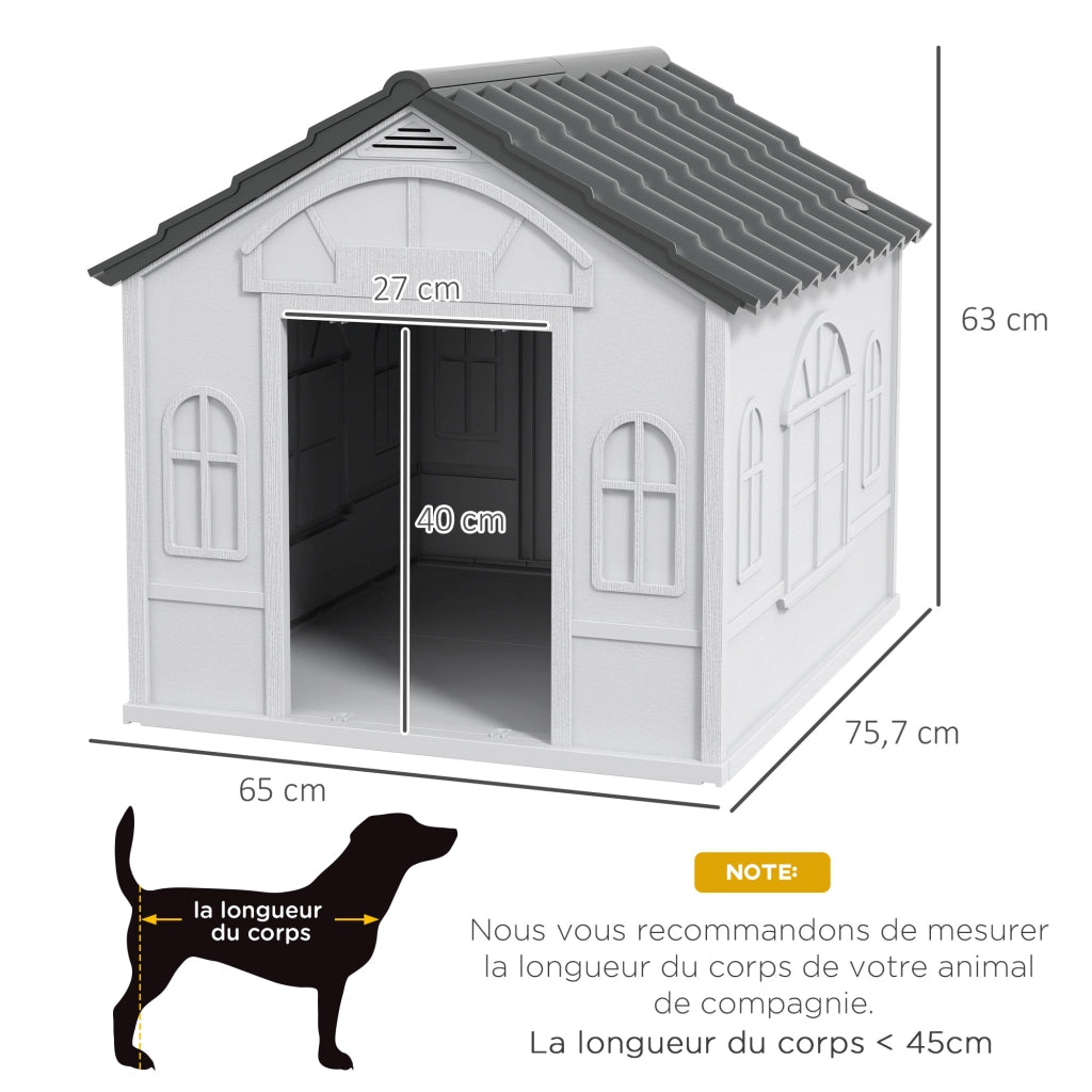 Cuccia per Cani da Esterno in Plastica Bianco ¨C zephmum ¨C 65x75.7x63cm