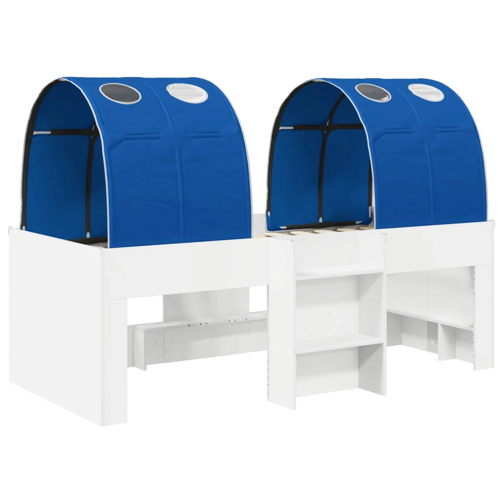Letto con Tunnel 4 pcs Bianco e Blu Legno ingegnerizzato 3423571