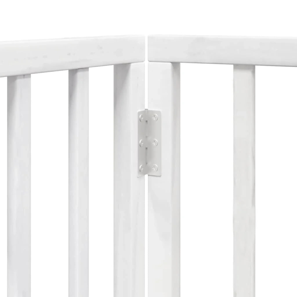 Cancelletto di sicurezza pieghevole per cani a 3 pannelli 150 cm legno di pioppo bianco 02_0023073
