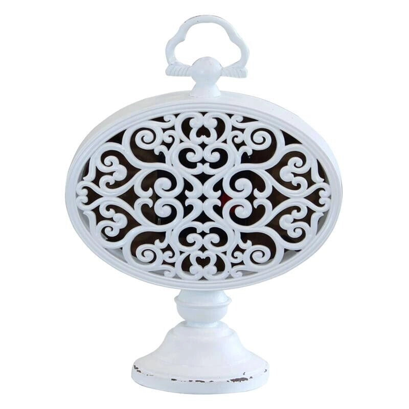 OROLOGIO DA APPOGGIO LUDOVIC TONDO IN FERRO BIANCO 16,5 X 8,5 X H22,5 CM