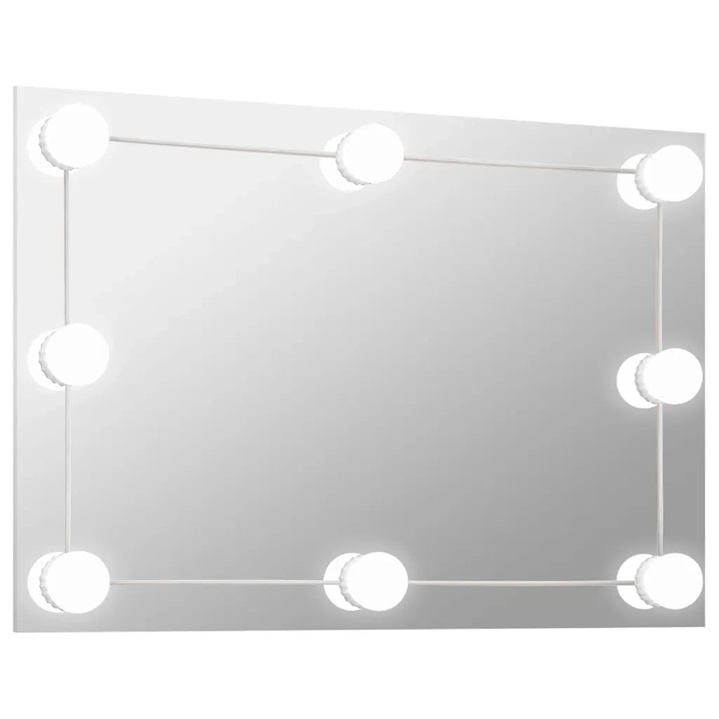 Specchio da Parete Rettangolare con Luci LED in Vetro 3078637
