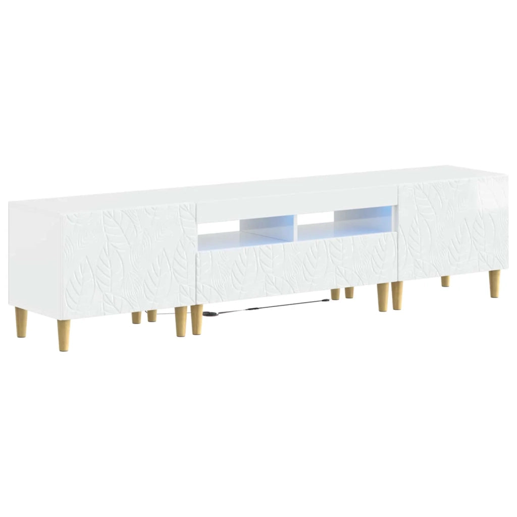 Mobile TV LED a 5 pezzi Bianco Lucido Legno ingegnerizzato 3416763