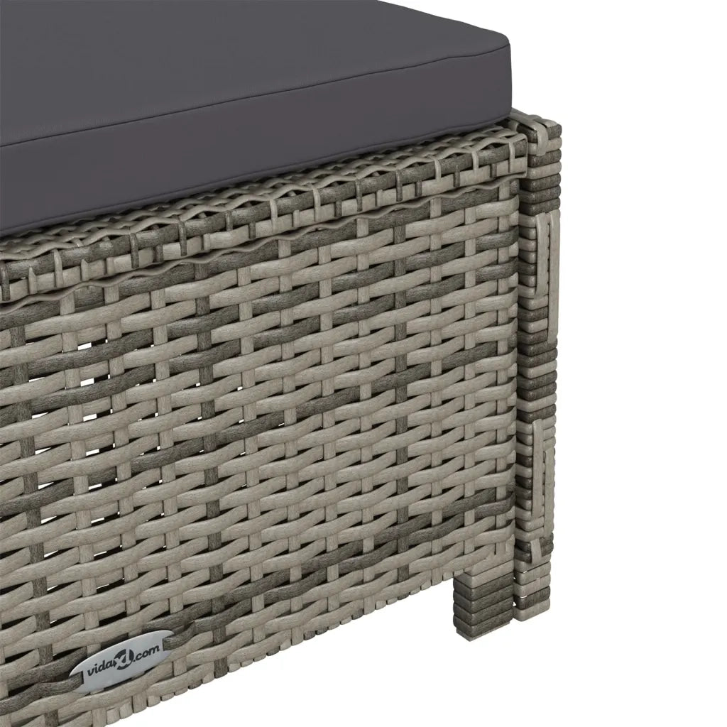 Lettino Prendisole con Cuscino Grigio Scuro Polyrattan Grigio cod mxl 23228