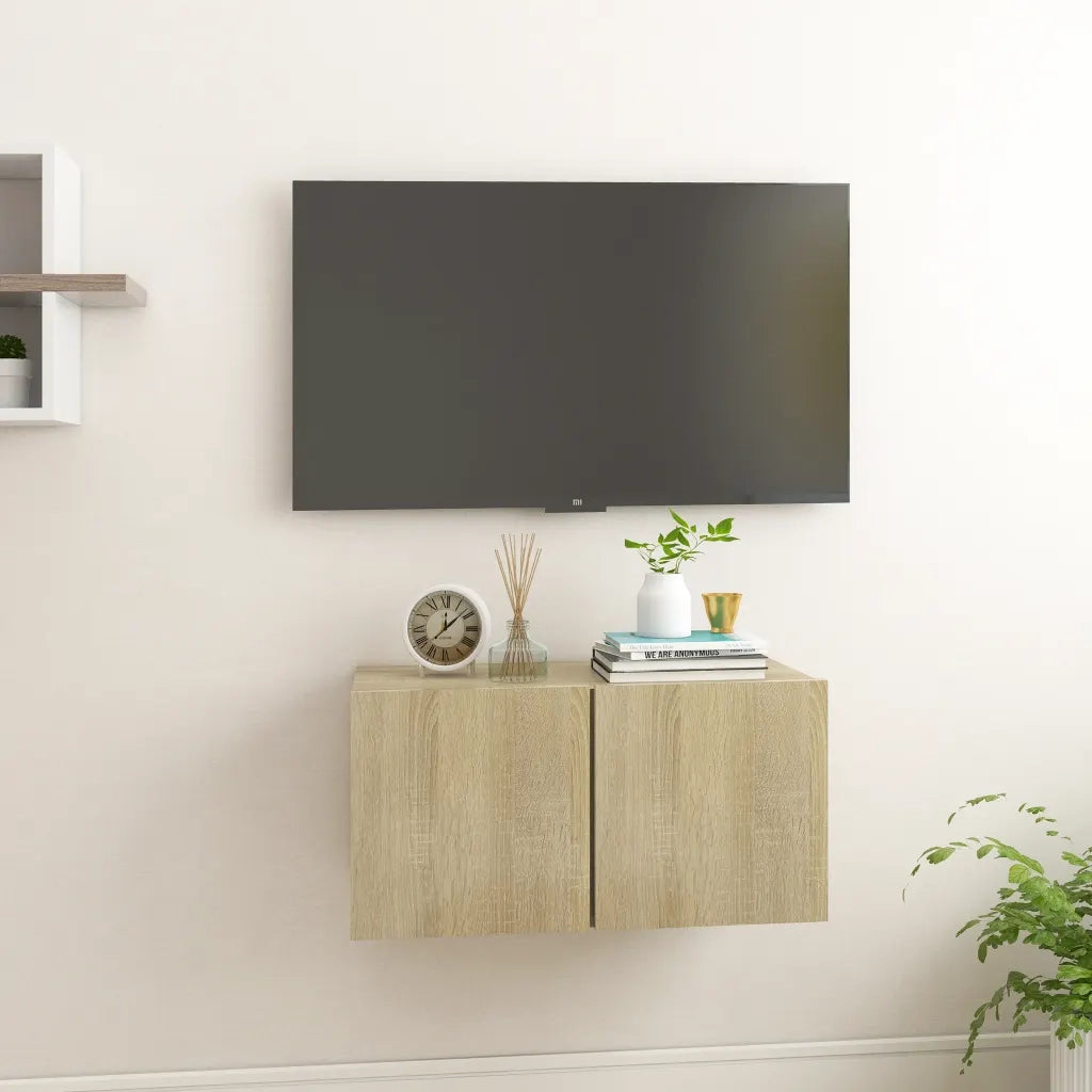 Mobile Porta TV Pensile Rovere Sonoma 60x30x30 cm 804517