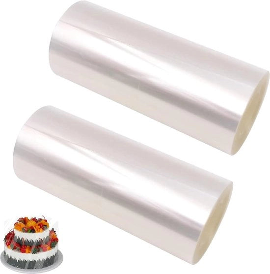 Foglia trasparente di acetato per decorazione di torte - 2 anelli da 12 cm - foglio di plastica per decorazione di torte