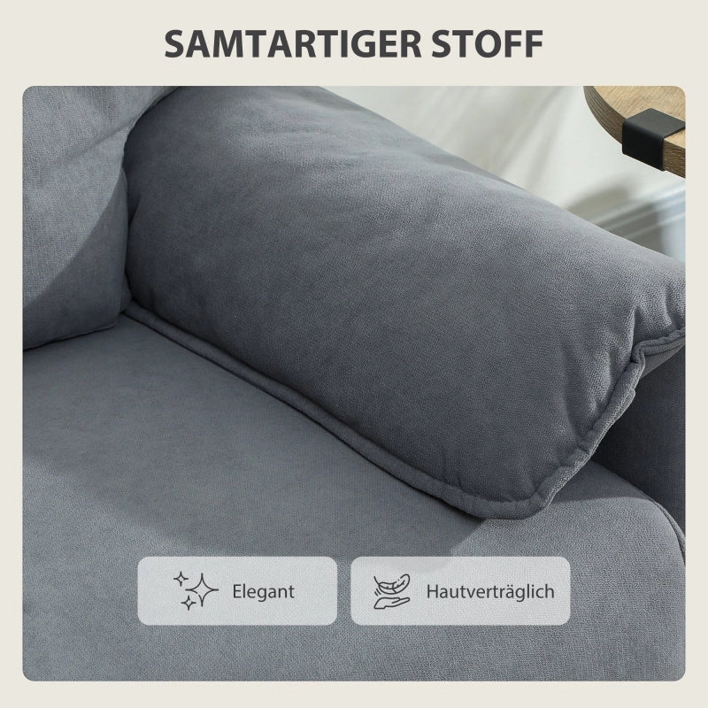 DIVANO 2 posti 127 cm Grigio con 2 cuscini schienale