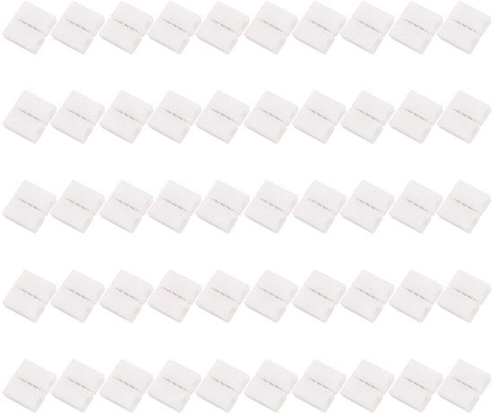 Connettore a LED a Striscia per 50 pezzi - Senza Saldatura - 10 mm - 4 Pin - Ideale per Collegamenti DIY - Adatto per Strisce 5050