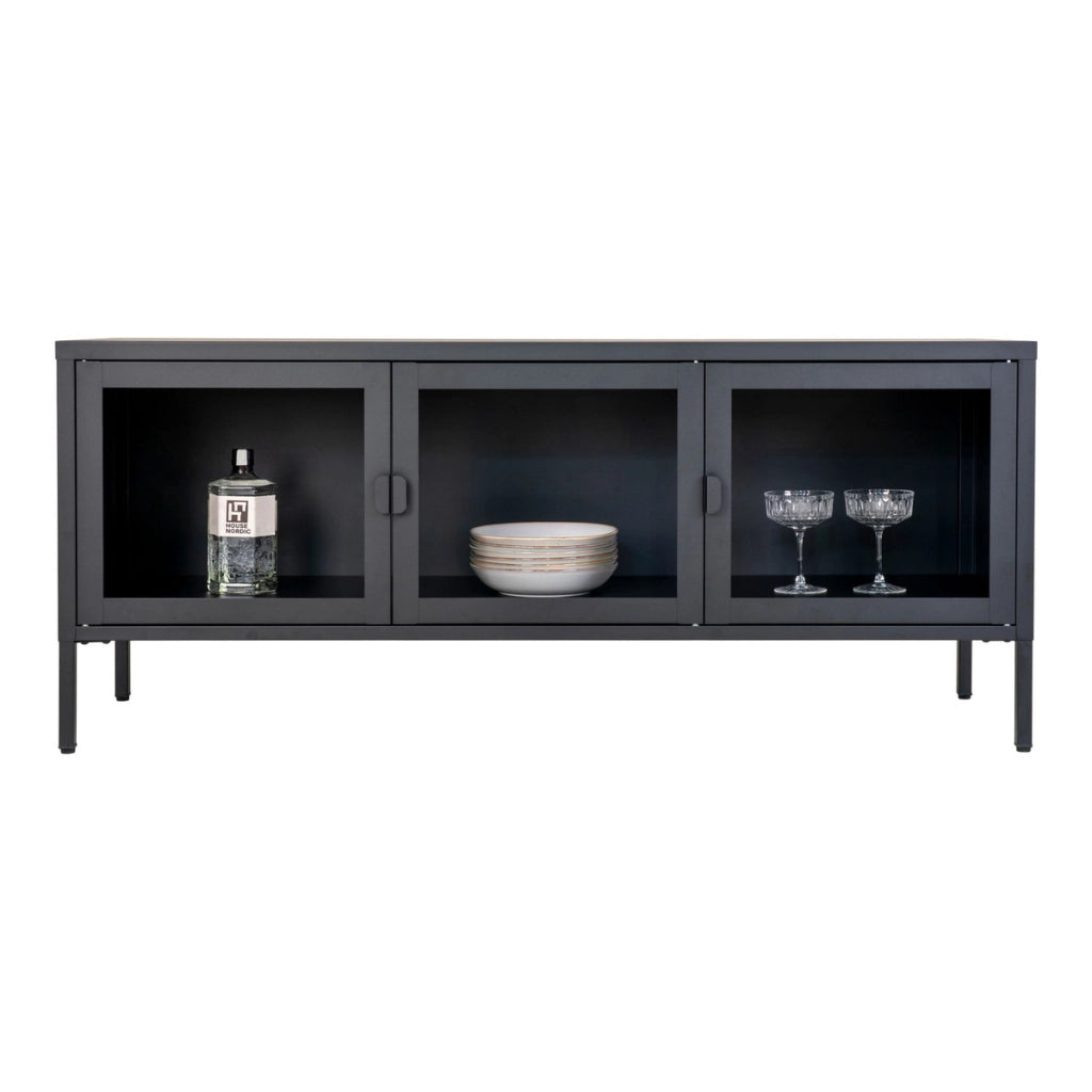 Mobile Porta TV Brisbane, Nero, Metallo, 40x130x55 cm