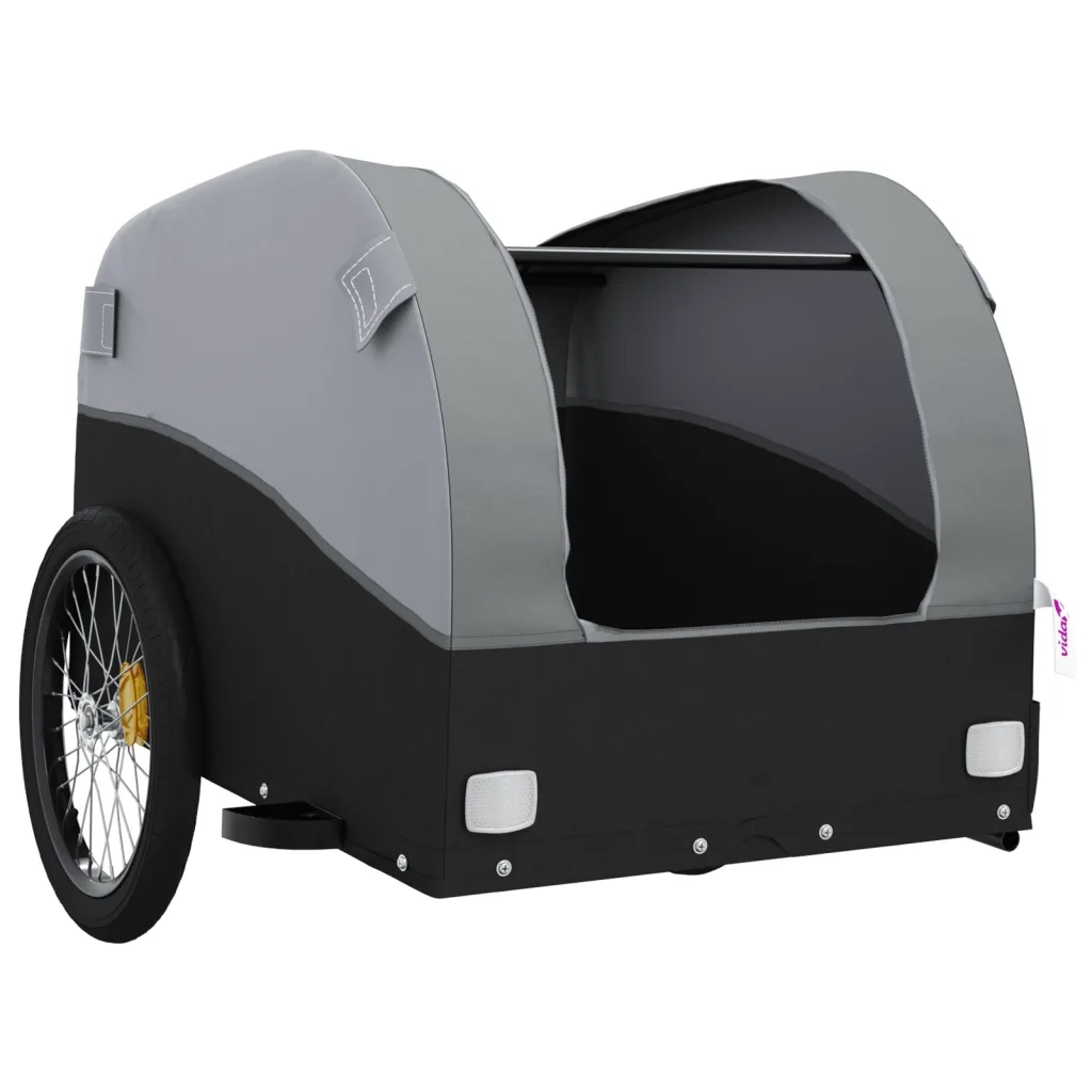 Rimorchio da Bici Nero e Grigio 45 kg in Ferro CFW9543251