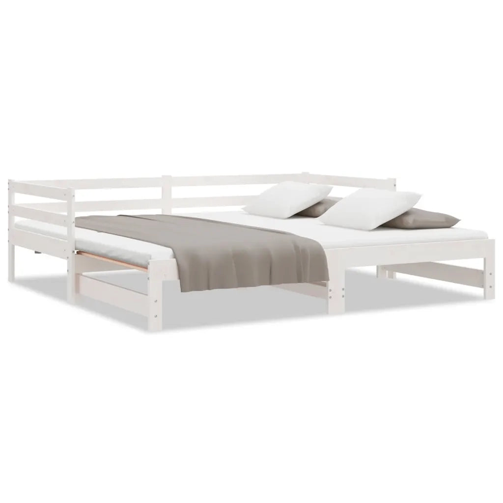 Dormeuse Estraibile Bianca in Massello di Pino 2x(90x200) cm