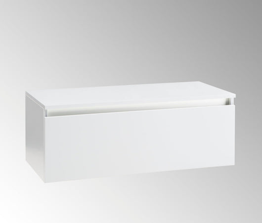 Mobile da Bagno Sospeso e Cassetto Soft Closing per Lavabo in Appoggio in Melaminico 100x45x37cm TFT Ibiza Bianco