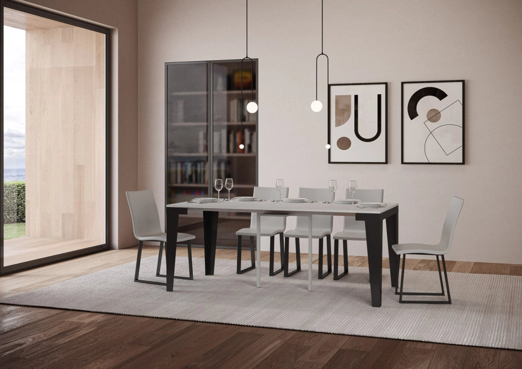 Consolle Allungabile 90-196x40x77 cm in Nobilitato Bianco