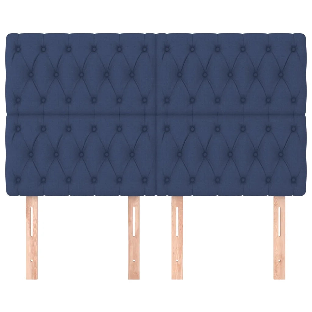 Testiera 4 pz Blu 80 x 7 x 78/88cm in Tessuto