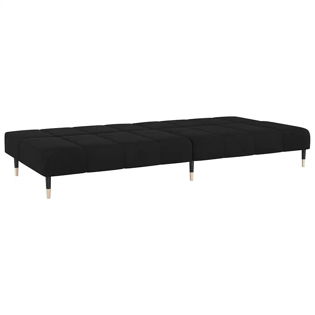 Divano Letto a 2 Posti Nero in Velluto 375880