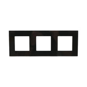 Cornice tripla in vetro nero per presa e interruttore 228x86x10 mm