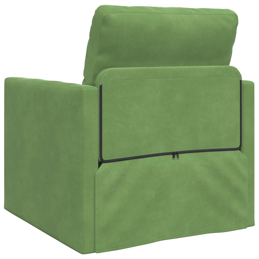 Divano Letto 2-in-1 Verde Chiaro 74x77x81 cm Velluto