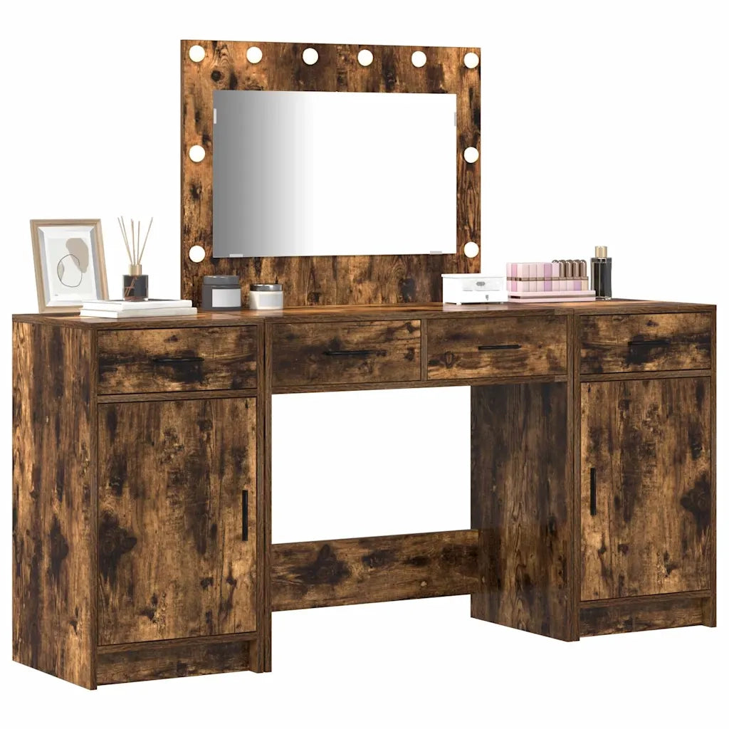 Tavolo da Trucco con cassetto 3 pcs Marrone Legno multistrato 3334249