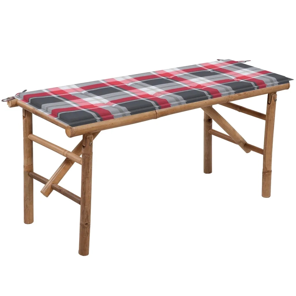 Panca da Giardino Pieghevole con Cuscino 118 cm in BambÃ¹cod mxl 72512