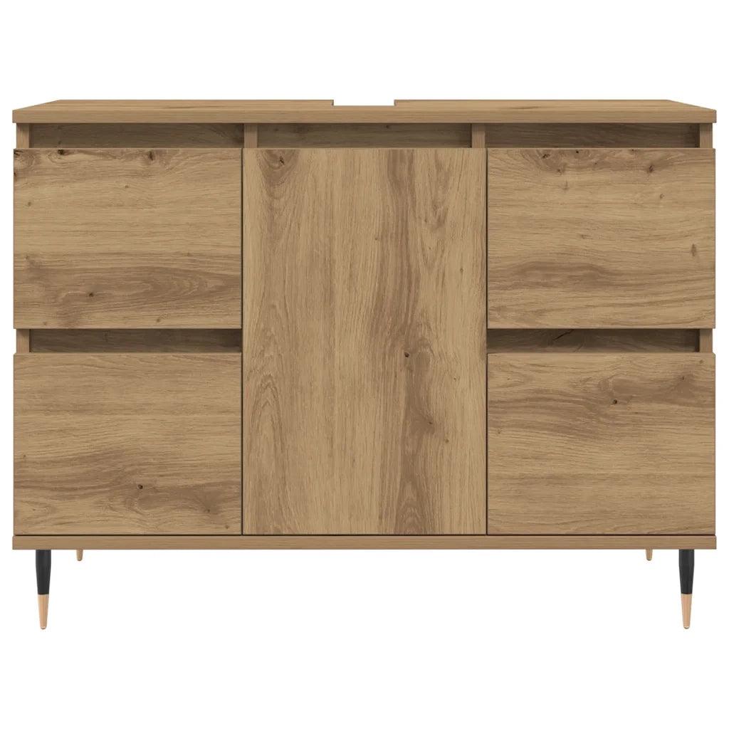 Mobiletto da Bagno Rovere Artigianale 80x33x60 cm in Truciolato 857233