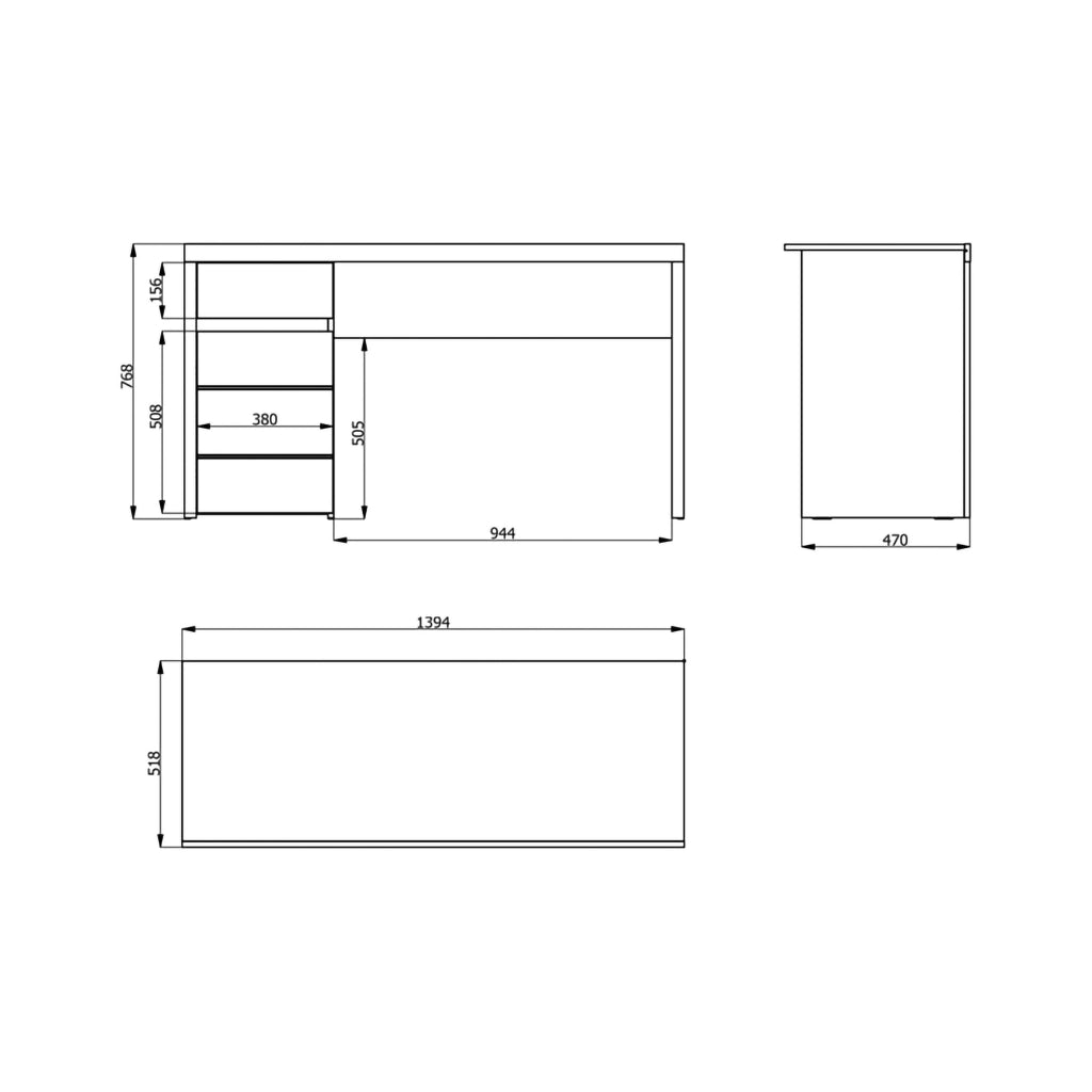 Bovec, Scrivania un Cassetto, 140x52x76h cm Marrone Rovere Nodi
