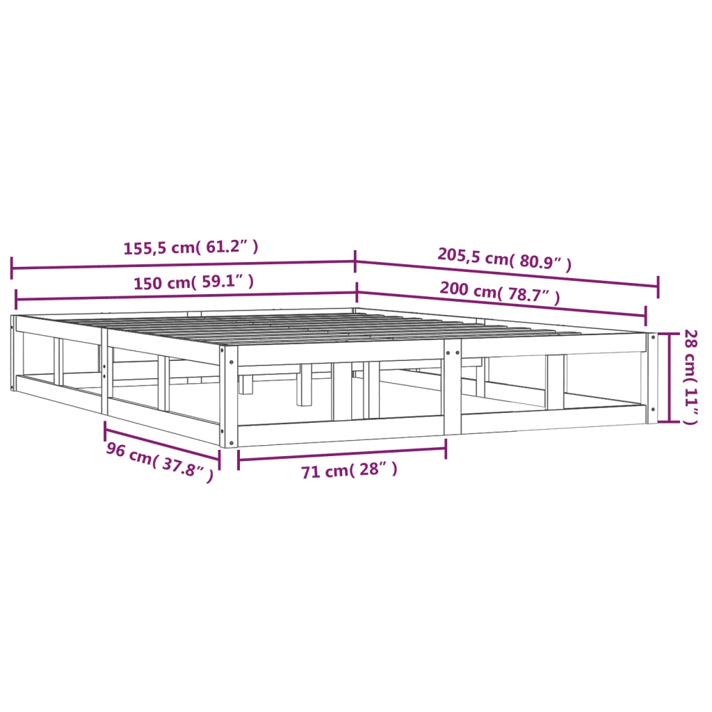 Giroletto 150x200 cm 5FT King Size in Legno Massello cod mxl 43527