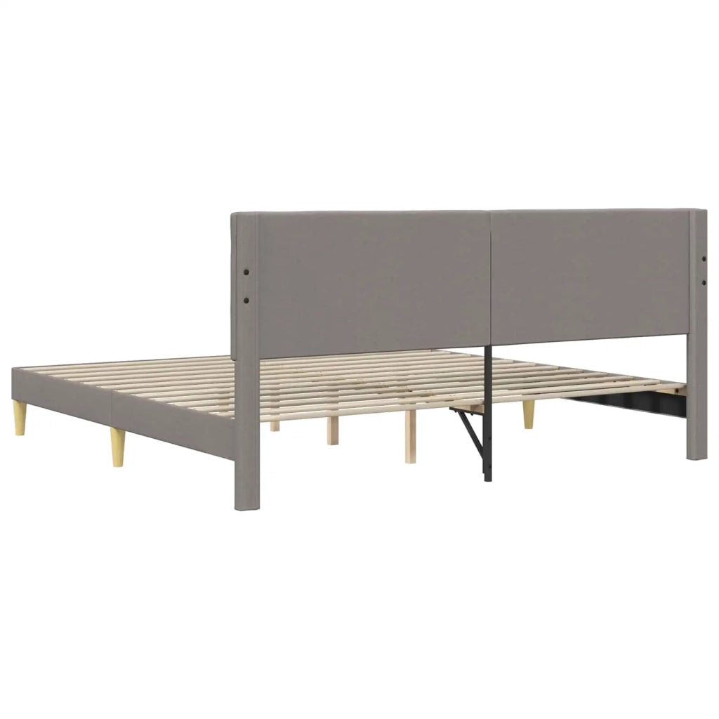 Struttura del letto con testiera Tortora 200 x 200 cm Tessuto 42027819