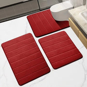 Set di mattonelle antiscivolo per bagno, 3 pezzi, schiuma leggera, mattonelle per bagno super soffici e assorbenti, lavabili, per bagno, doccia e wc (bordeaux, 43 x 60 cm + 50 x 60 cm + 50 x 80 cm)