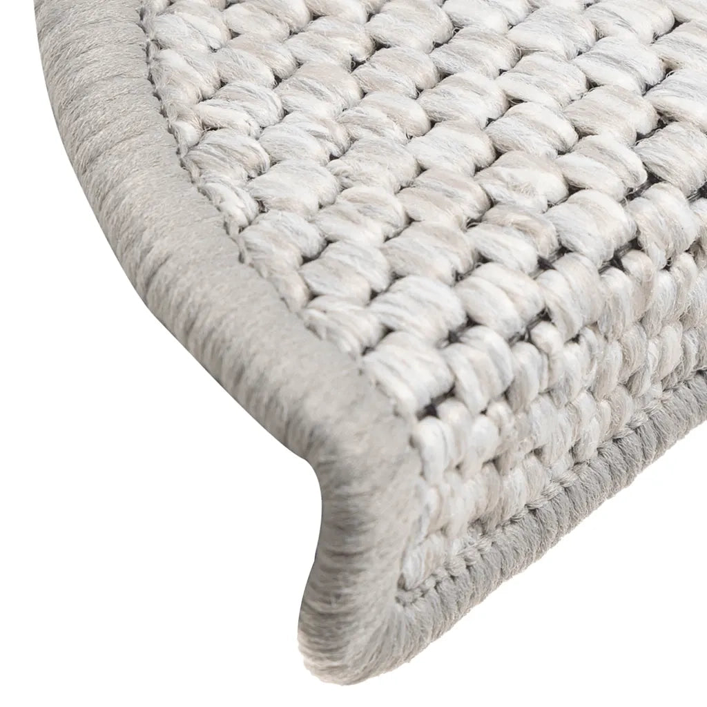 Tappeti Adesivi Scale Aspetto Sisal 15 pz 56x17x3 cm Platino