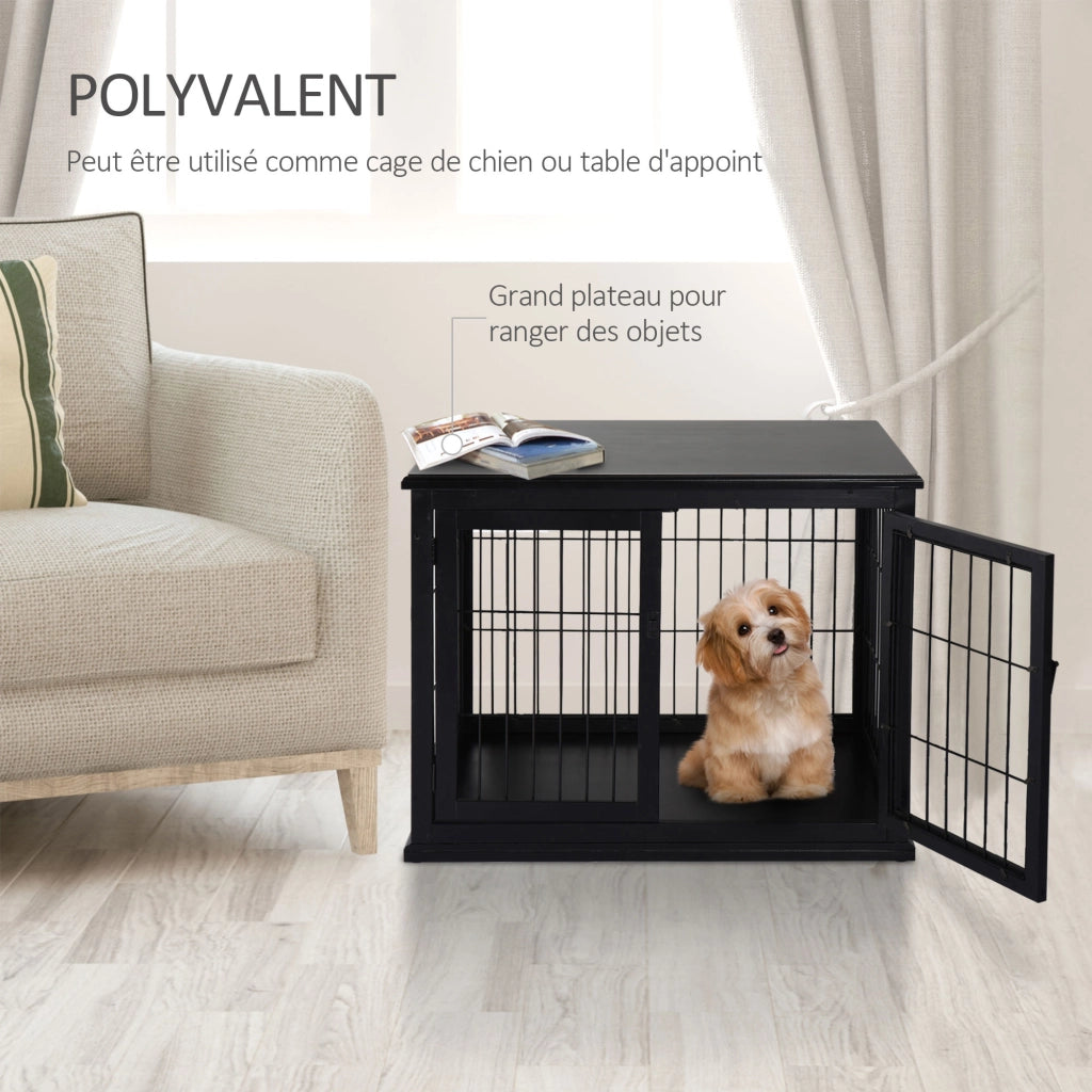 Casetta per cani in legno MDF ¨C zephmum ¨C nero 81x58x66 cm