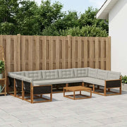 Set di divani da esterno 10 pcs Naturale e Grigio Chiaro 3381687