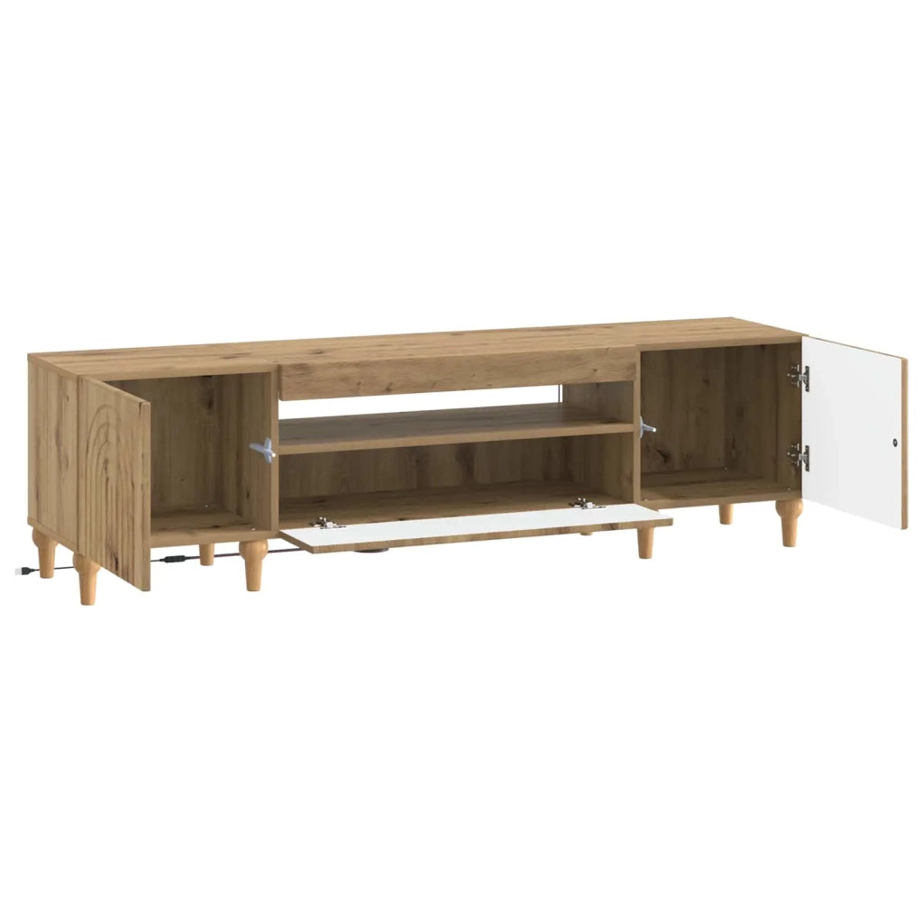 Mobile TV LED ALKMAAR Rovere Artigianale Legno ingegnerizzato 896254