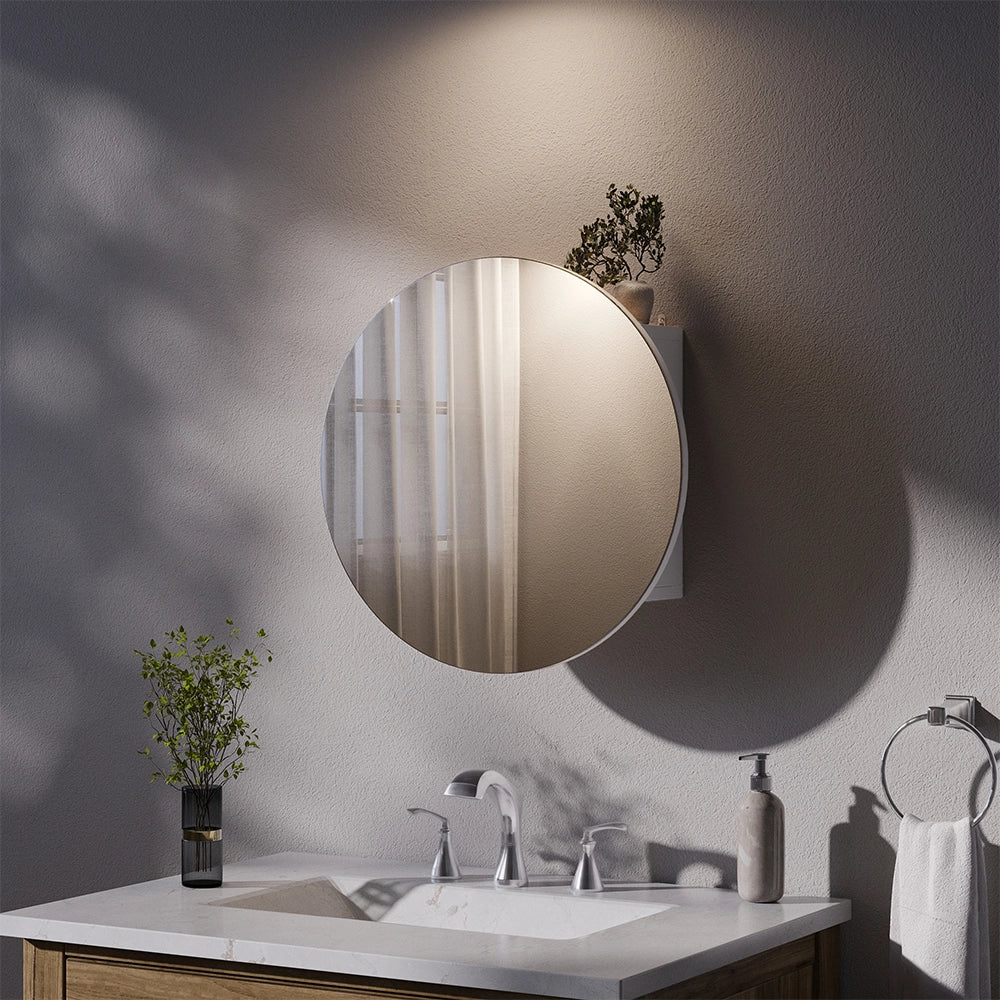 Vicco Specchio contenitore bagno Bianco 50 x 50 cm con 2 scomparti
