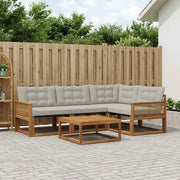 Set di divani da esterno 5 pcs Naturale e Grigio Chiaro 3381411