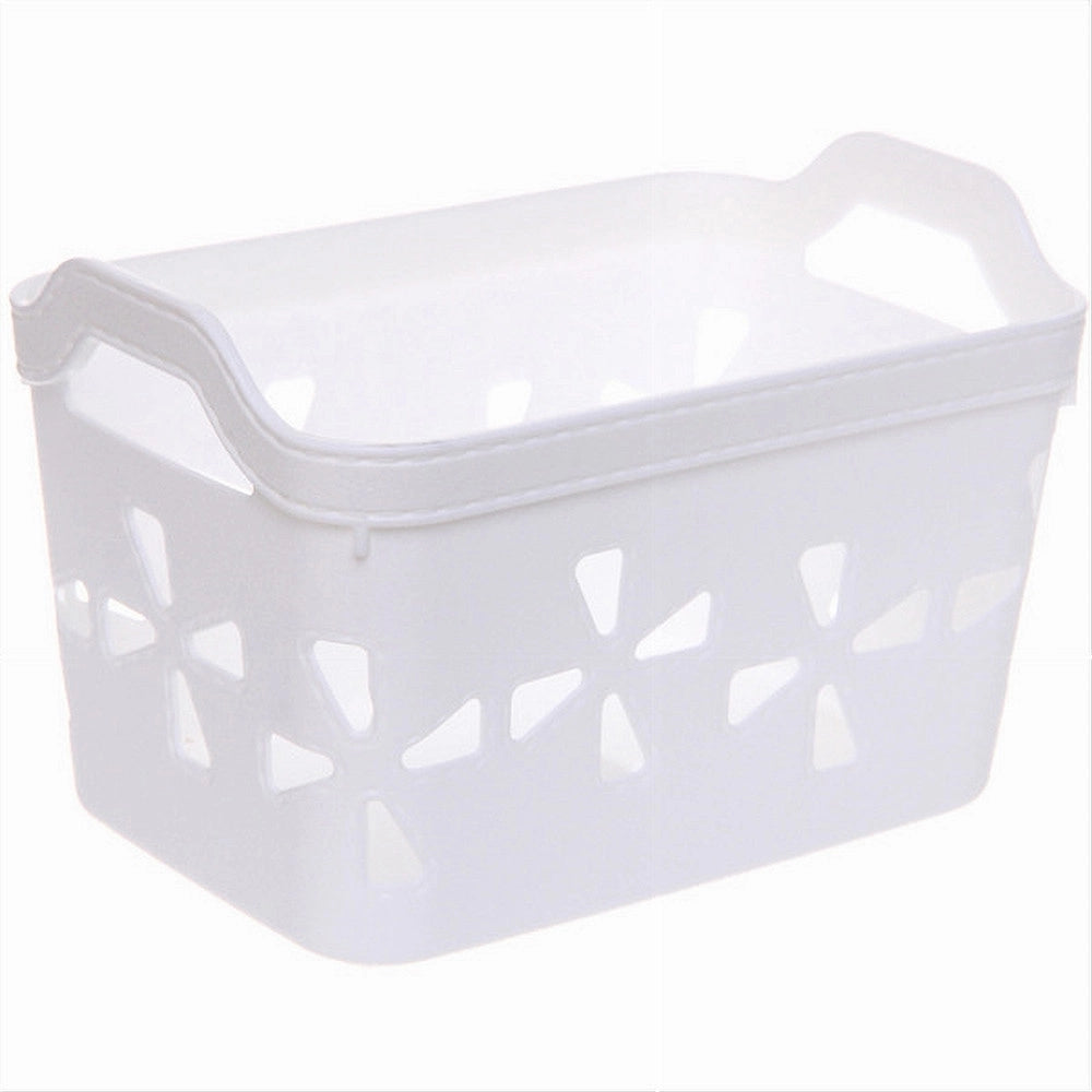 Trade Shop - Set 2 Pz Cesto Portaoggetti Cestino Porta Tutto Con Maniglie 18,5x12x12 Cm 10723 -