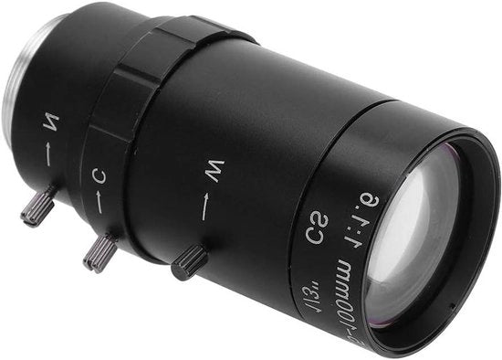 Obiettivo HD per Camera di Sicurezza 13MP con Zoom e Montaggio CS in Alluminio per Lenti con Diaframma a Mano.
