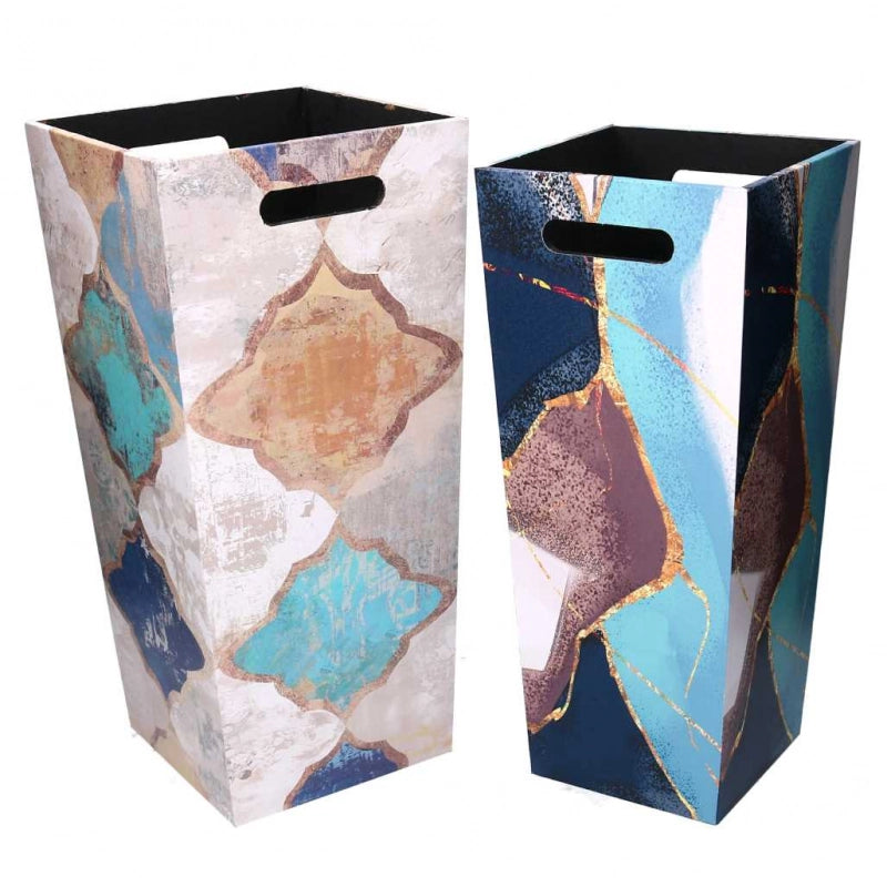 Portaombrelli ecopelle 1-2 blu marocco rettangolare cm 25x25h53