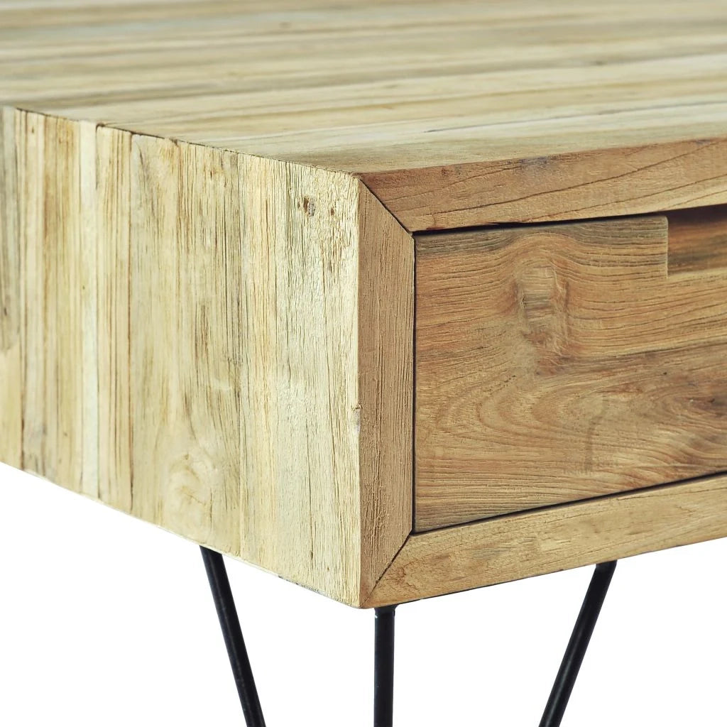 Pratico mobile porta TV/buffet di design 120 cm teak massello beige 2502249