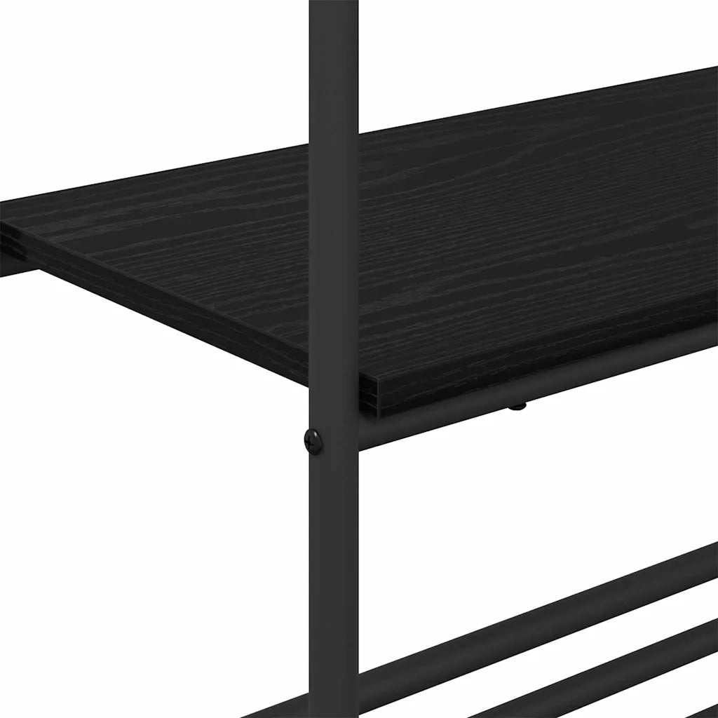 vidaXL Ripiano per vestiti con mensole Rovere nero 60 x 30 x 171 cm