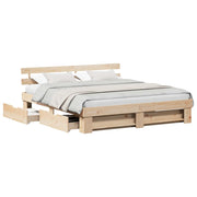 Letto matrimoniale | Letto per adulti | Struttura del letto Marrone 200 x 200 cm Pino massello