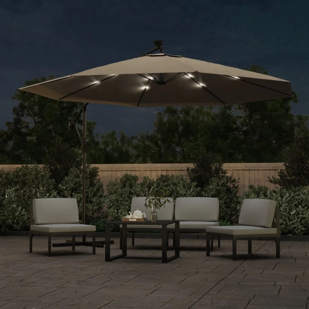 Ombrellone mobile da giardino con portalampada e palo in metallo 350 cm tortora 02_0008655