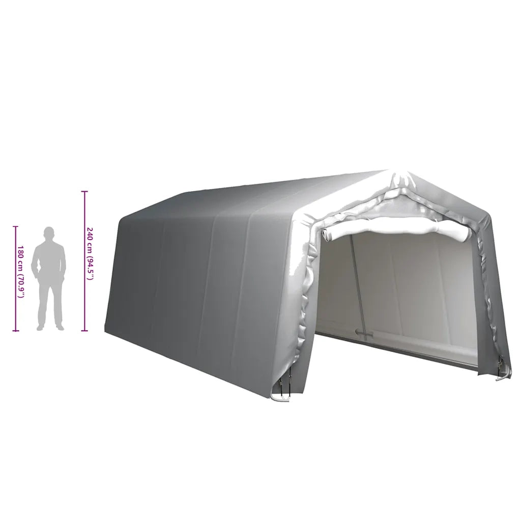 Tenda Capannone 300x750 cm Grigio Acciaio