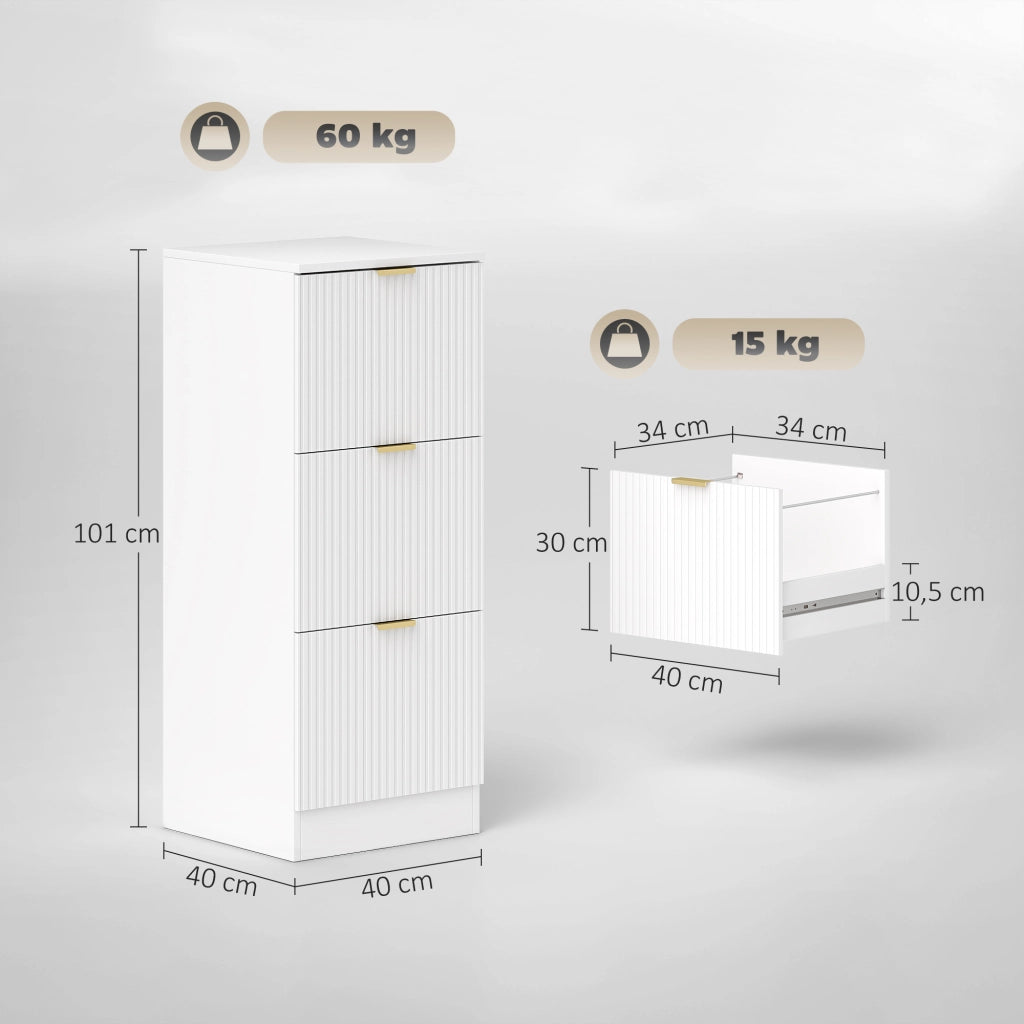 Scrivania con 3 cassetti ¨C Minimal ¨C Bianco 40x40x101 cm