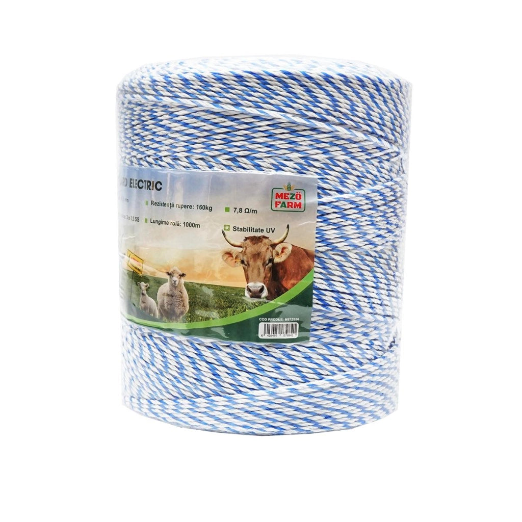 Filo per recinto elettrico, Lunghezza 1000 mt, Ø 3mm. 3x0.2mm. SS, 7,8 Ohm/m, recinzioni elettriche MEZOFARM