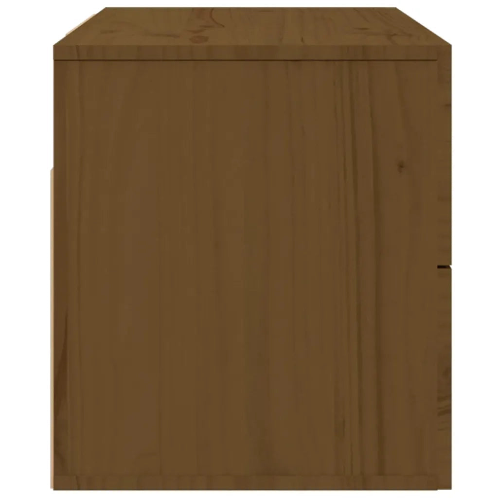 Comodino a Muro-Tavolino da notte sospeso Marrone ambra 50x36x40 cm