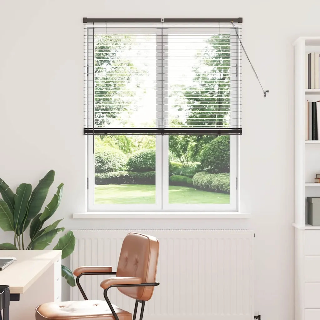 vidaXL Tenda per Finestra con tende Nero Alluminio