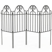 Set 4 Vallas Giardino in Metallo ¨C zephmum ¨C Nero 125x57 cm
