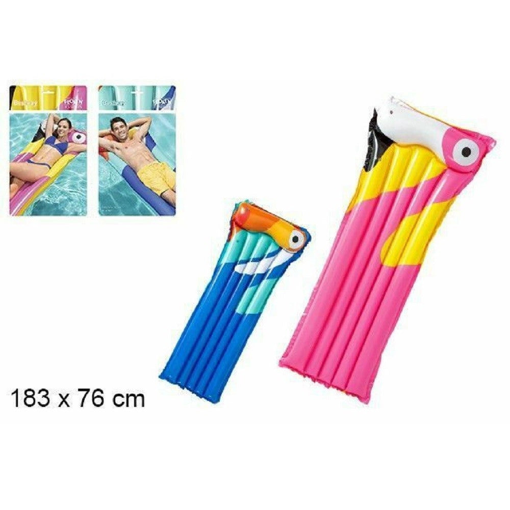 Trade Shop - Materassino Gonfiabile Mare Piscina Spiaggia Stampa Uccello Tropicale 183x76cm -