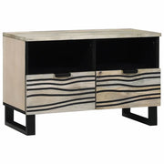 vidaXL Armadietto TV Bianco 70 x 33 x 46 cm legno massello di mango